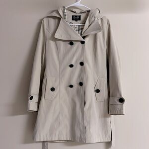 Dolce and Gabbana Tan/Cream Double Breasted Trench Coat with Plaid Lining